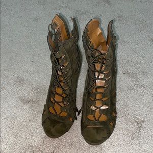 Olive lace up sandal